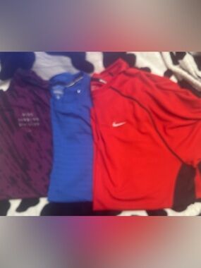 3 XL Nike Running Dri-Fit Red ,Blue & burgundy Athletic Top